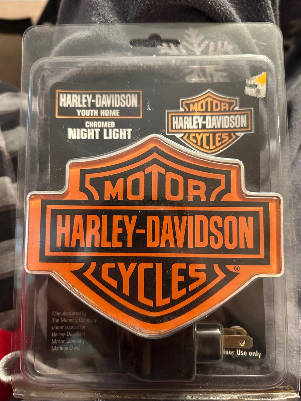 RARE Harley-Davidson Orange and Black Shield Night Light